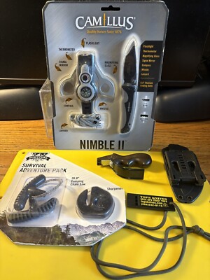 CAMILLUS NIMBLE II GIFT SET 6.5  TITANIUM KNIFE+CHAIN SAW+SHARPENERS+WHISTLE L33