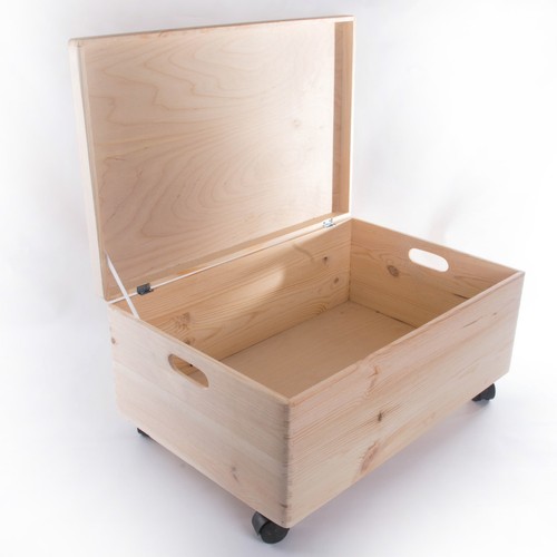 Large Wooden Storage Boxes / Plain Wood / Box with Lid / Crate Trunk Containers - 第 124/171 張圖片