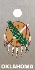 Oklahoma Sheild Cornhole Board Wrap