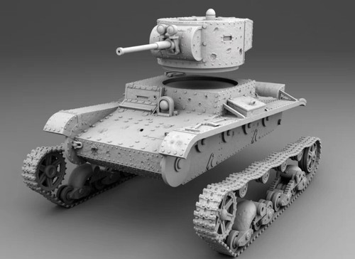 New 3D Printing 1/72 Soviet T-26 Light Tank Unpainted Model Kit - Picture 1 of 2