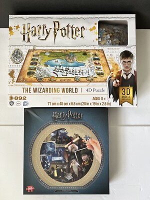 Lot Of 2 Harry Potter Puzzles The Wizarding World 4D / The Philosophers Stone