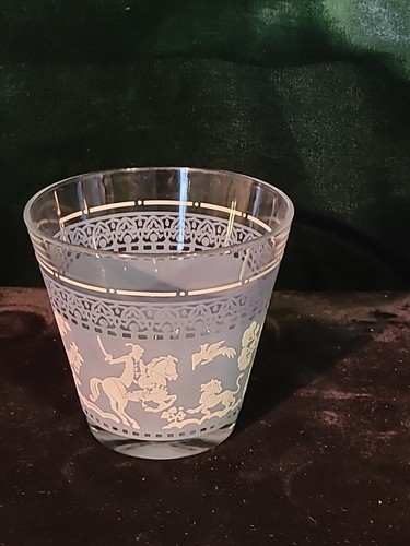 Vintage Jeanette Hellenic Glasses Wedgwood Blue Jasperware Gold Rim - Picture 2 of 17