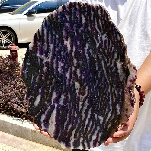 6.49LB Natural of Zebra Stone and Fluorite Coexistence Slice quartz crystal - 第 5/12 張圖片