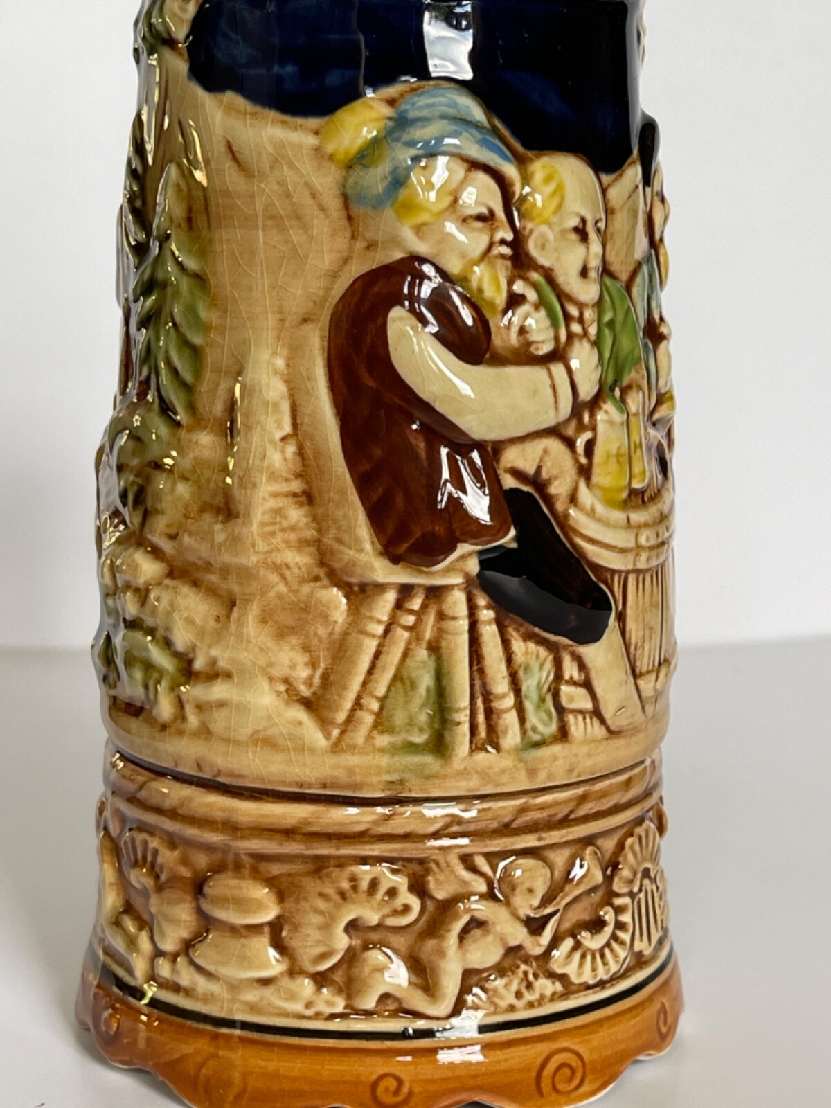 Vintage Lidded Beer Stein Music Box Porcelain How Dry I Am Made in