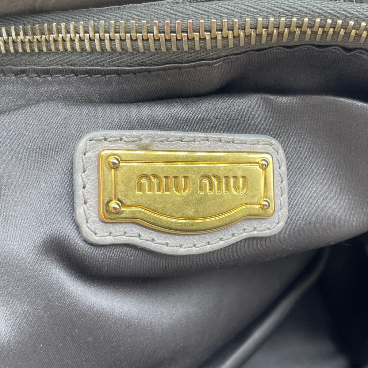 Miu Miu 2way Handbag Shoulder Bag Vitello Lux Beige Leather Miu Miu 2way Handbag Shoulder Bag Vitello Lux Beige Leather