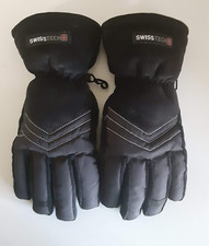 SWISS TECH Men  s Size S/M Winter Gloves 100 Polyester Rich Black 52469