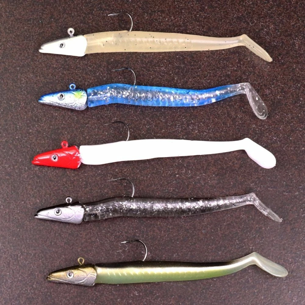 5-Piece Lead Head Jig Swimbaits - Soft Paddle Tail Lures For Freshwater & Saltwater Fishing