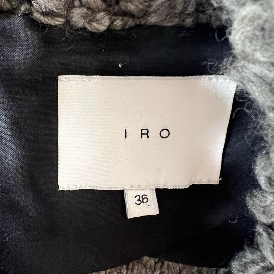 Chaleco IRO para mujer Catleen talla M 36 gris grueso oso de peluche a presión lujoso mafia esposa Foto 4 de 4