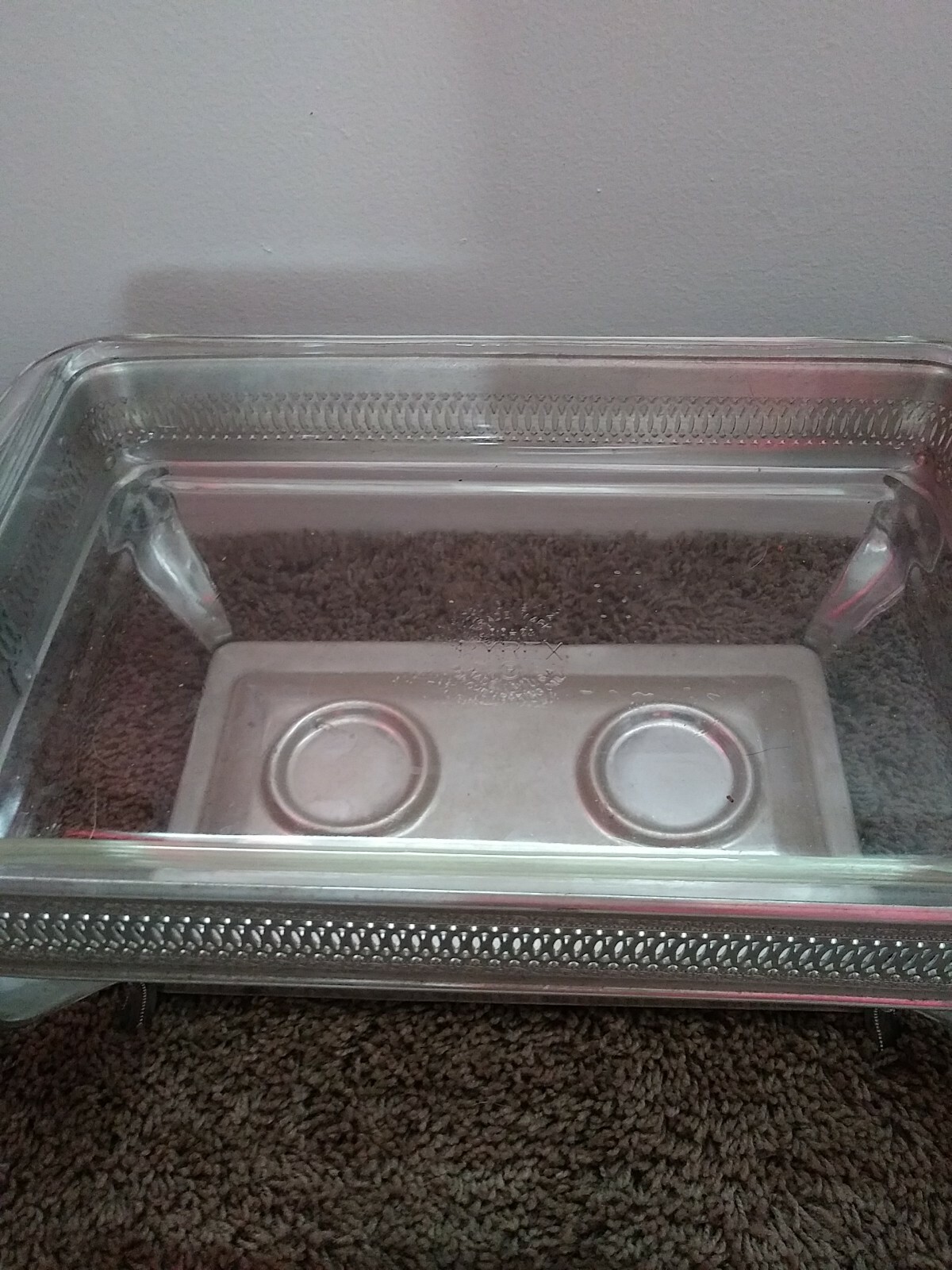 Pyrex Chafing Dish Silver Plate Holder And 2 Sterno Holders eBay