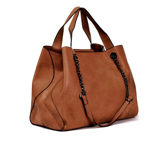 BORSA DONNA ELEGANTE CAPIENTE SACCO HOBO CATENA SPALLA MANO TRACOLLA PELLE - Foto 33 di 34