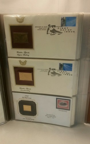 ☆ Golden Replicas Of United States Stamps W/ 17 STAMPS AND EXTRA SHEETS F/SHIP - Picture 4 of 10
