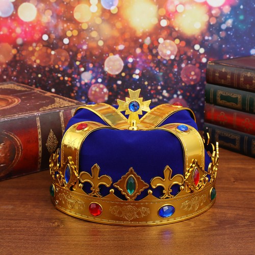 King for Adults Kids Prop Velvet Royal Crowns Boy - Picture 9 of 10