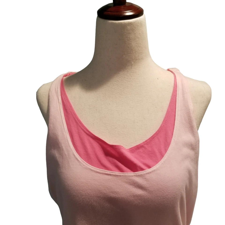 Camiseta sin mangas Joe Boxer rosa para mujer L rosa espalda deportiva 2 tonos ropa deportiva gimnasio vacaciones Foto 2 de 4