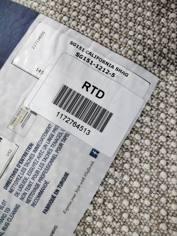 IVORY 5'-3" x 7'-6" Back Stain Rug, Reduced Price 1172764513 SG151-1212-5 - Image 4 of 4