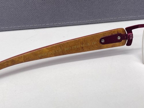 Boucheron Brille Damen Rot Strass Holz Bügel Halbrand BEO 129.03 NP: 765€ - Picture 9 of 12