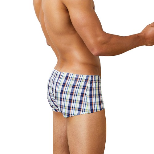 Mini pantalones cortos a cuadros para hombre bolsa abultada boxers ropa interior ropa interior pantalones para dormir - Imagen 11 de 21