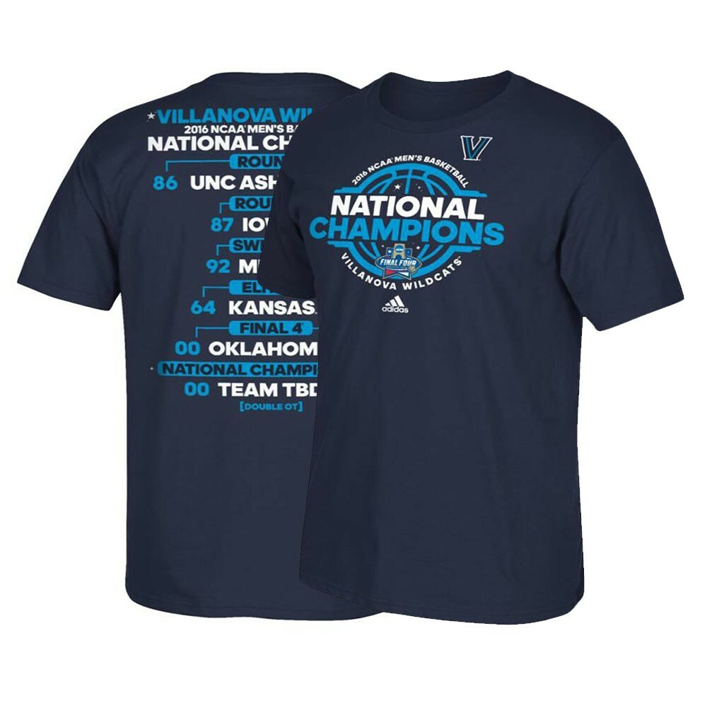 Villanova Wildcats NCAA Adidas 2016 National Champions Men's Navy Blue  T-Shirt