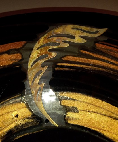 Vintage Kaleidoscopio Art Glass Centerpiece Bowl Italy Fused with Copper 15" - Picture 8 of 22