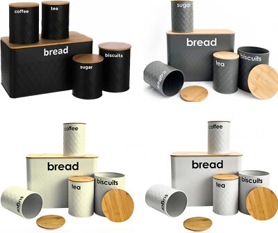 5-teiliges Küchenset Brotkasten Tee Kaffee Zucker Gläser Keksdose Luftdicht Behälter
