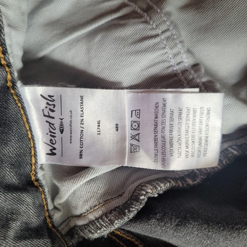 Pantalones de mezclilla para mujer Weird Fish negros carbón usar el fin de semana talla 12L W32 L32 - Imagen 12 de 15