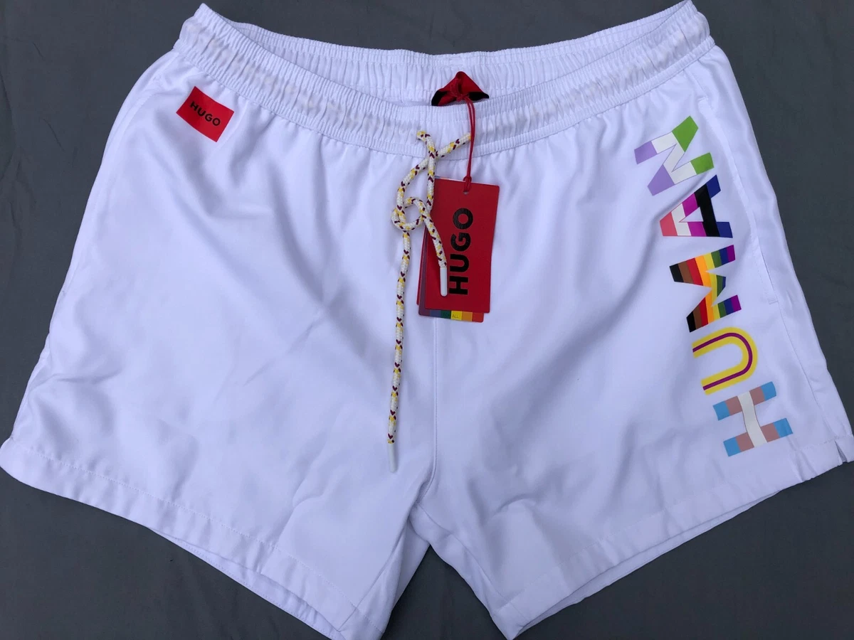 White hugo boss shorts cheap
