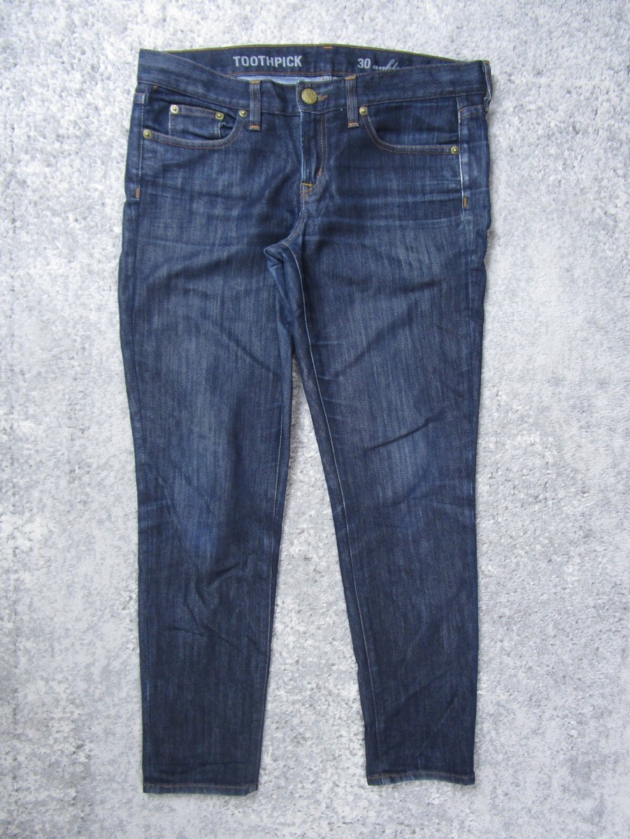 Jeans Womens 30 Toothpick Ankle Blue Denim Pants Dark Pants Casual  Bottom