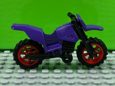 LEGO Dirt Bike / Motorcycle Dark Purple w/ Red Rims Black Chassis