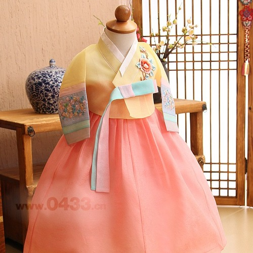 Girls Premium Tradtional Girl Hanbok Dress Kids Birthday Party Korean Dress - Photo 1 sur 14