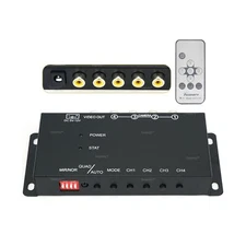 Toughsty™ 4Ch Mini Color Video Quad Splitter Multiplexer Processor Switcher f...