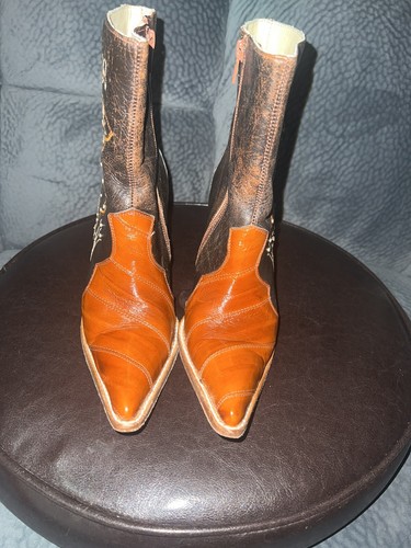 Camila made in Mexico leather heeled boots size 24= Womens 7 - Picture 3 of 12