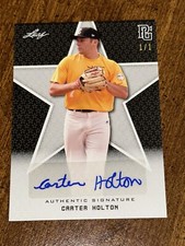 CARTER HOLTON 2020 Leaf Perfect Game BLACK BLANK BACK AUTO #1/1 VANDY, BRAVES