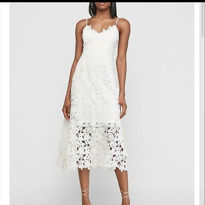 NWT Express Floral Lace Midi Summer Dress - Ivory - size XXS | eBay NWT Express Floral Lace Midi Summer Dress - Ivory - size XXS | eBay