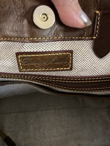 Dooney Bourke Side Zip BARLOW Chestnut Brown Florentine Leather Satchel DB-02 - Picture 8 of 14