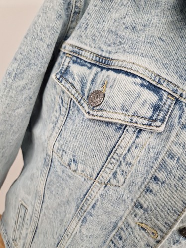 Fat Face oversized denim jacket size 10 cotton Ottilee brand new blue acid wash - Picture 6 of 11