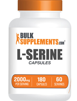 BulkSupplements L-Serine Capsules - 2000mg per Serving - 180 Capsules