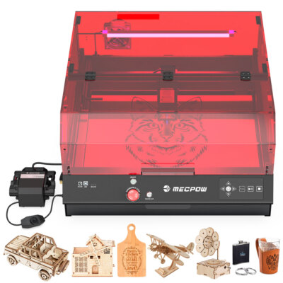 Mecpow 22W Laser Engraver w/ Air Assist,22000mm/min Speed Laser for Metal Wood