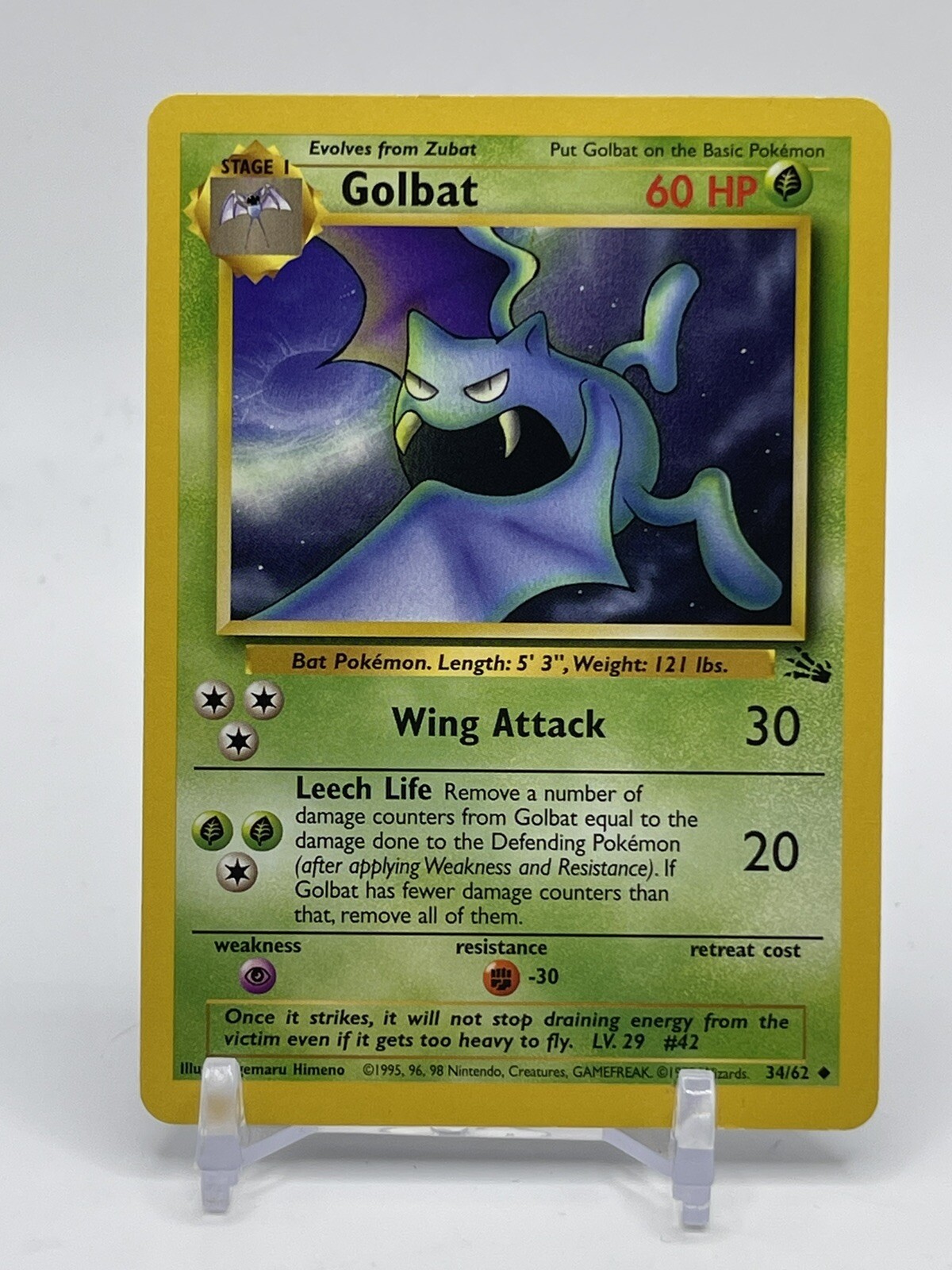 Golbat 34/62 1st Edition Fossil Pokémon TCG Near Mint C7