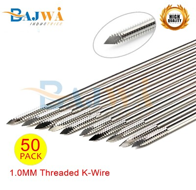 #ad 50pcs Orthopedic Kirschner Threaded K Wire 1.0mm Kirschner Wire Pins Veterniary $69.99