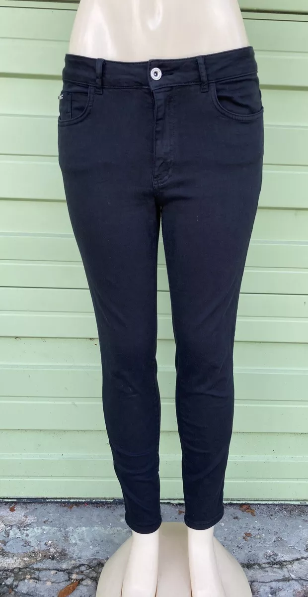 NWoT ZARA Woman Black Denim SUPER SKINNY Jeans Waist 33&#034; Size USA 10 #5074 | eBay