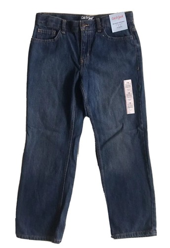 CAT & JACK Relaxed Straight Jeans size 10 Husky Boys Blue