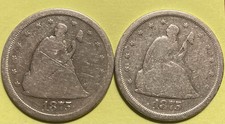 Lot Of Two: 1875-S Twenty Cent Pieces