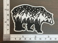 Grizzly Bear With Nature Scenery Embroidered Iron On Patch