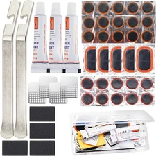 43 PCS Bike Tire Repair Kit, Self-Adhesive Bicycle Inner Tube Puncture Patch Kit