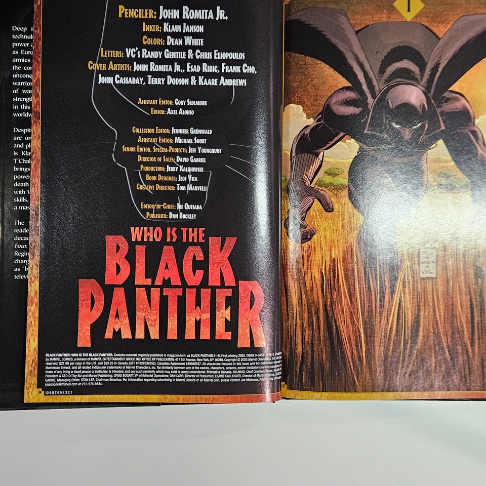 Black Panther: Who Is the Black Panther primera impresión de tapa dura (Marvel Comics 2005) Foto 3 de 3
