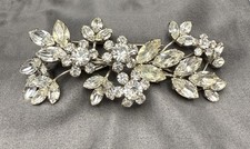 Brooch Pin Large VTG c1940s-50s Austria Crystal Rhinestone Floral 4 Wow!