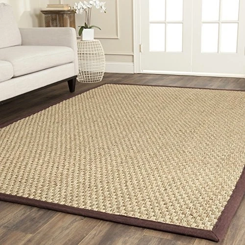  Area Rug 6x9 - Natural Fiber Collection - Natural & Dark Brown, Seagrass,  - Image 2 of 4