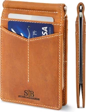 RFID Blocking Wallet Slim Bifold - Genuine Leather Minimalist Front Pocket Walle