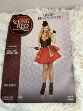 Red and Black Circus Ringmaster Costume with Hat Circus Costume for Women