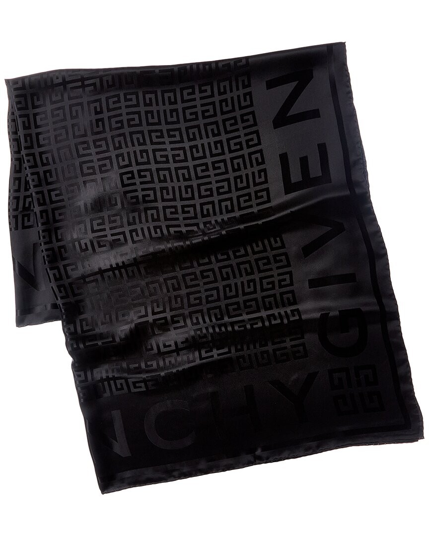 Givenchy Logo Silk Scarf Women's Black | eBay