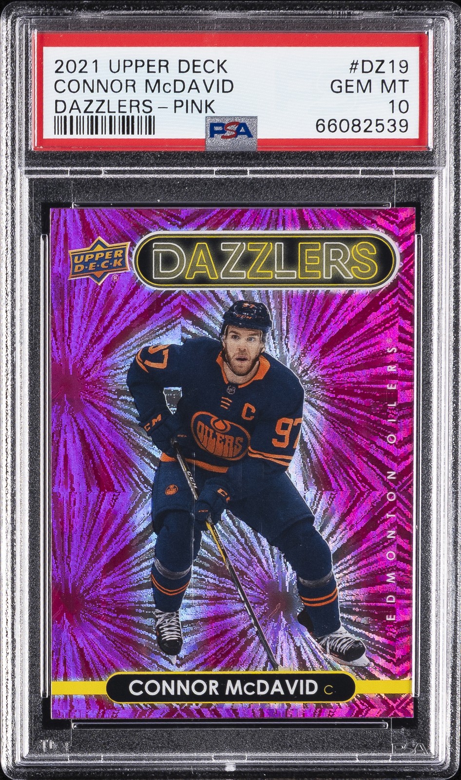 2021-2022 UD DAZZLERS PINK #DZ19 CONNOR MCDAVID PSA 10